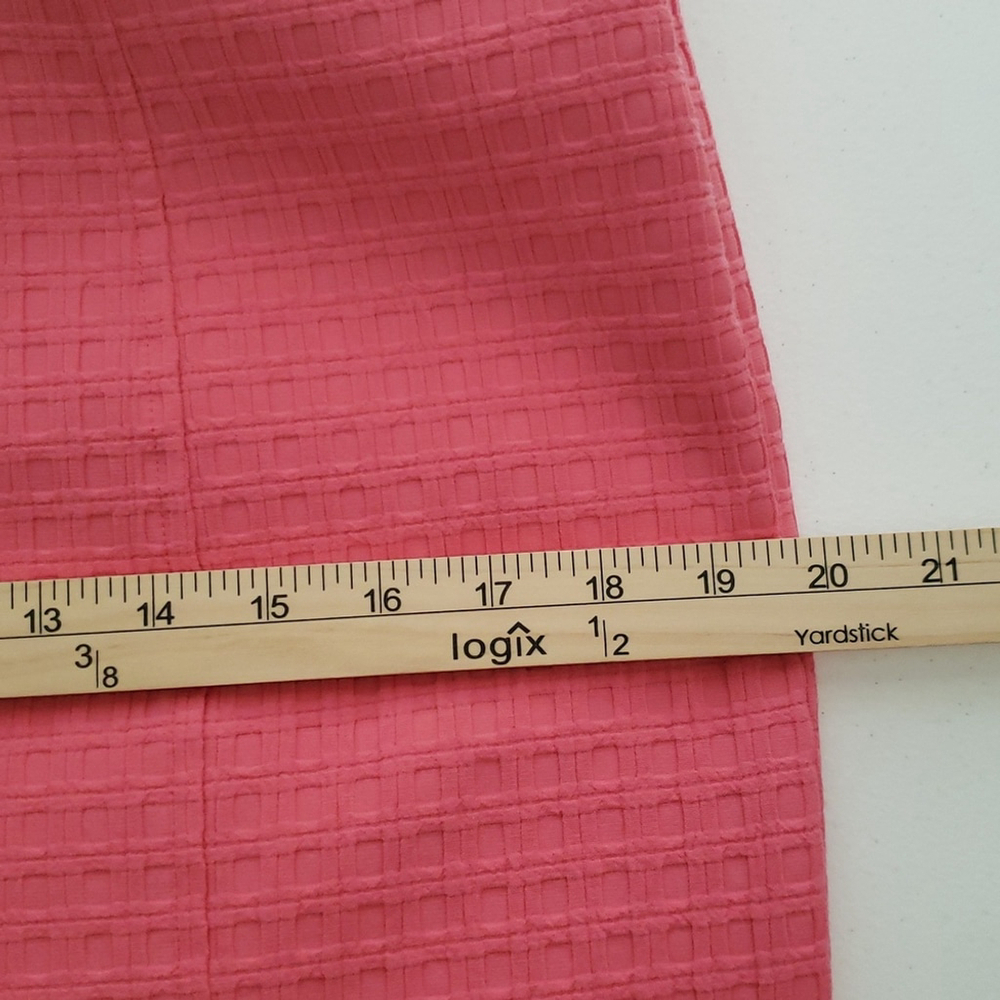 Liz Claiborne Midi Sheath Dress 8 Pink Basketweave Pockets Lined Work Office - Picture 14 of 16